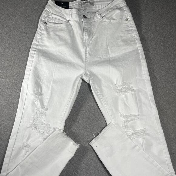 NWT American Bazi Girls Size 7 White High Rise Skinny Jeans Size 7 - Picture 2 of 8